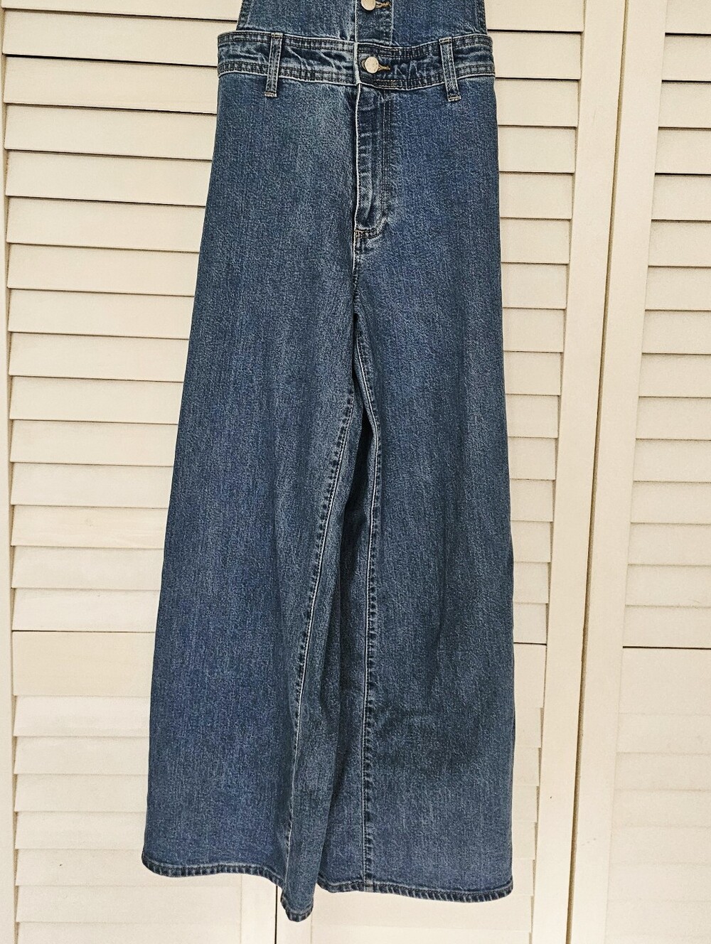 Universal Thread Denim Sailor Overalls Size 4 Medium Wash Wide Leg 29" Inseam - Picture 6 of 14